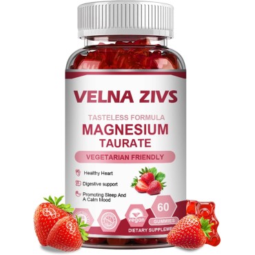 Magnesium Taurate Gummies 1800mg, Magnesium Taurate Supplement, High Absorption Magnesium Taurate chewable for Kid and Adults