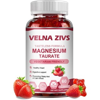 Magnesium Taurate Gummies 1800mg, Magnesium Taurate Supplement, High Absorption Magnesium Taurate chewable for Kid and Adults